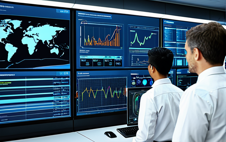**
"A modern smart grid control room, showing a diverse team of engineers monitoring a large display screen visualizing energy flows, fully clothed, appropriate attire, safe for work, professional, clean and bright, showcasing technological advancement, perfect anatomy, natural proportions, high-resolution render, family-friendly."
**