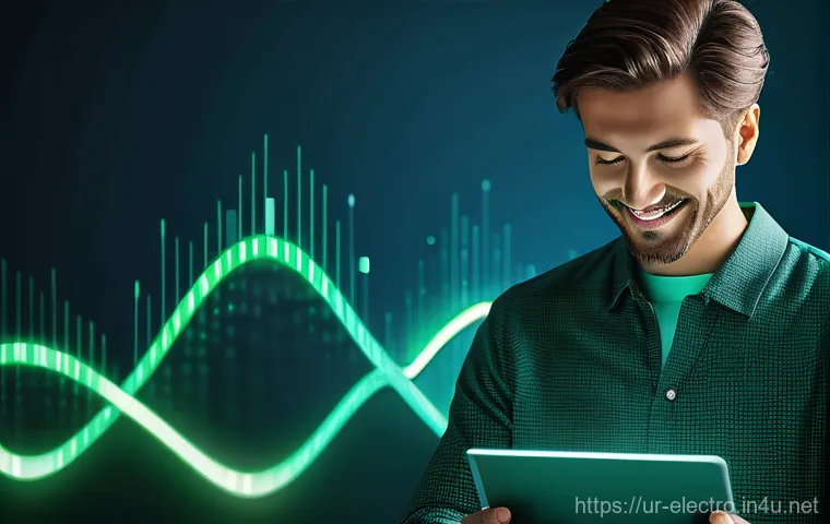 디지털 신호의 처리 및 분석 - "A dynamic and visually clear illustration of an analog sound wave (represented as a smooth, continu...