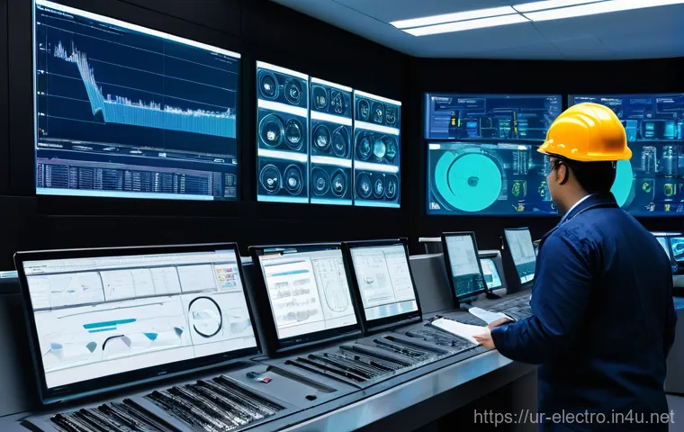 전기공학의 에너지 산업 응용 - **Prompt 1: Modern Thermal Power Plant Control Room**
    A highly detailed, realistic image of a st...