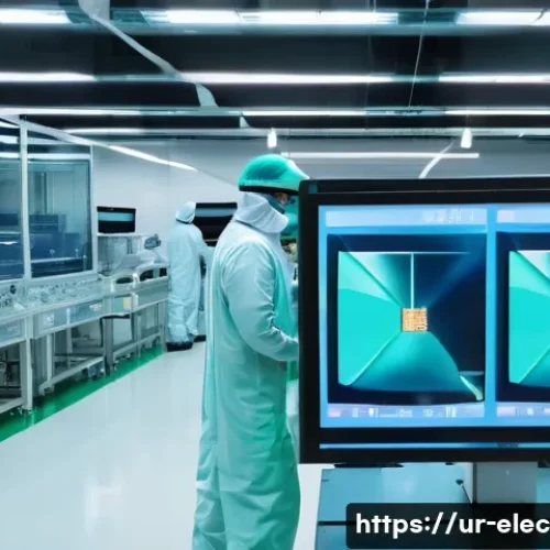 전기공학의 반도체 산업 응용 - A high-tech semiconductor manufacturing cleanroom scene inside a modern factory in Pakistan, showing...