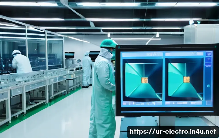 전기공학의 반도체 산업 응용 - A high-tech semiconductor manufacturing cleanroom scene inside a modern factory in Pakistan, showing...